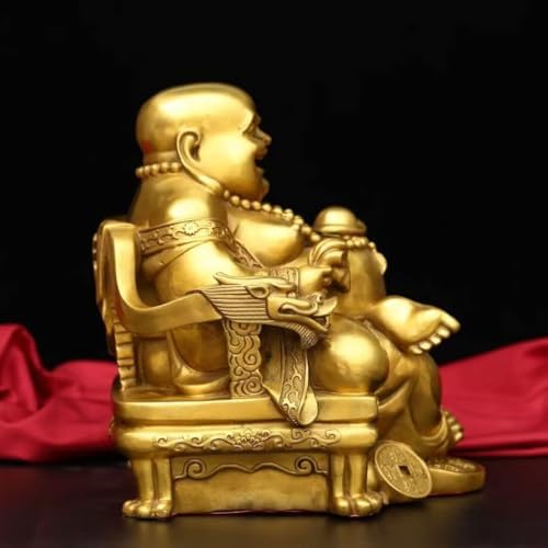 Julrybox Brass Maitreya Buddha Statue 24x28x28IN
