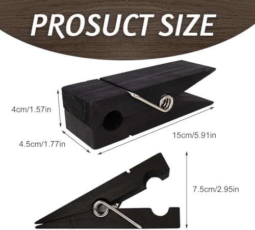 Wood Towel Hooks for Bathroom Black S