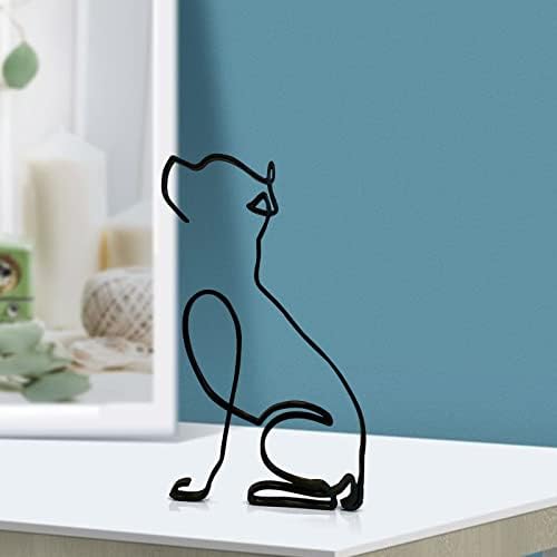 Nudsfuii Desk Statue Figurines Minimalist Dog Sculpture