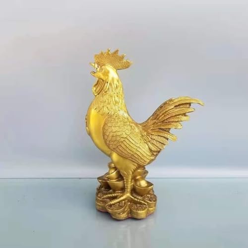 Julrybox Copper Chicken Zodiac Statue Decor