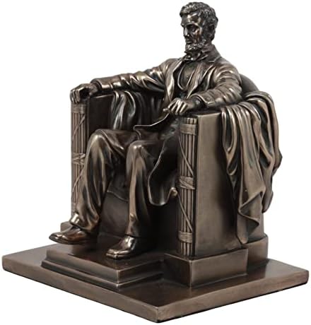 Ebros Gift Faux Bronze Lincoln Figurine 8 H