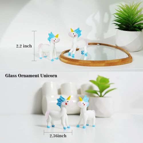 NaneTidy Unicorn Glass Figurine Mini Paperweight Office Home Decor