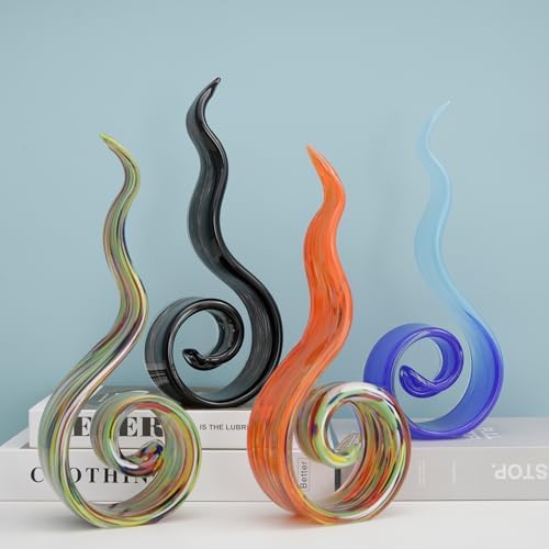 ORRFIDDY 115 Tall Glass Flame Sculpture Home Decor