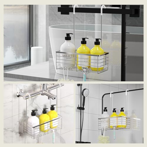DELLAN Hanging Shower Caddy with 4 Hooks