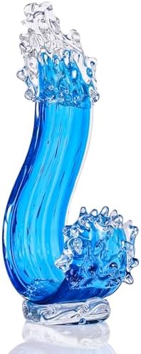 Blue Glass Sculpture Home Decor Art Statue
