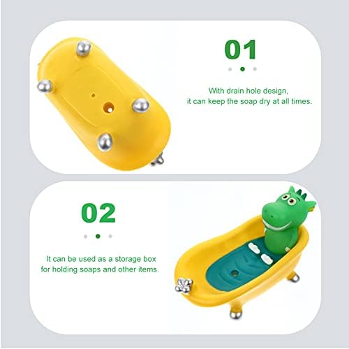 HOLIDYOYO Sturdy Dinosaur Soap Drain Holder
