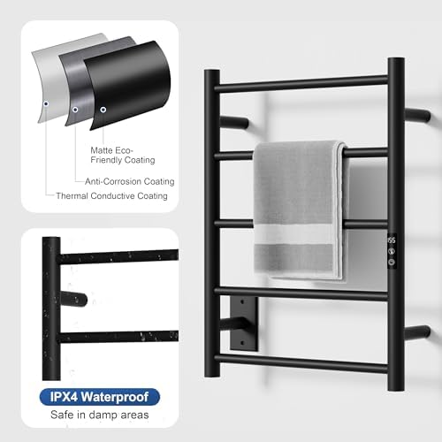 Statappy Heated Towel Rack with 24hr Timer and 5 Temp Settings