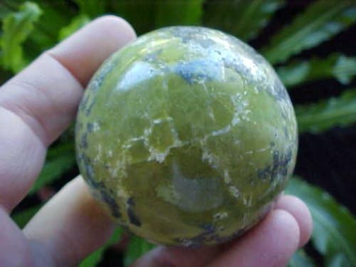 ZS9212 Green Serpentine Carved Sphere Home Decor