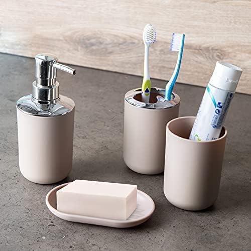 Moss Stone 6 Piece Bathroom Accessory Set - Beige