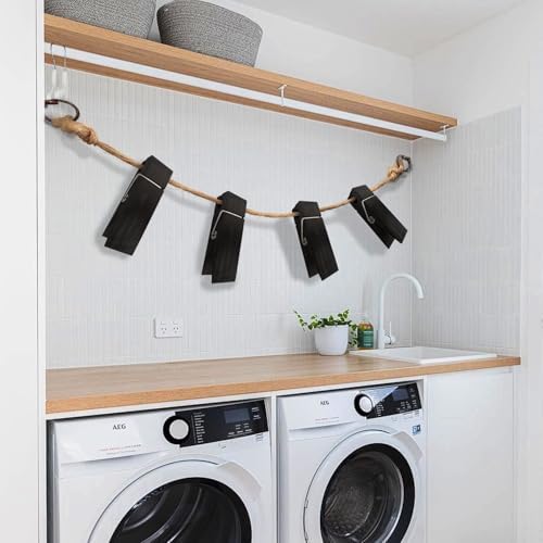 Wooden Towel Hooks for Bathroom Black Large Size