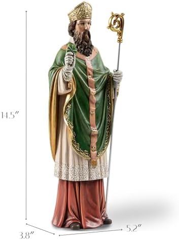 14 H Saint Patrick Religious Statue Resin Decor