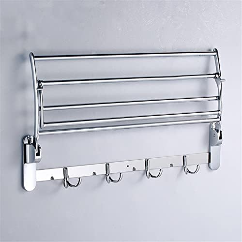 Bathroom Towel Rack 19 Inches Foldable Wall Mounted Double Holder