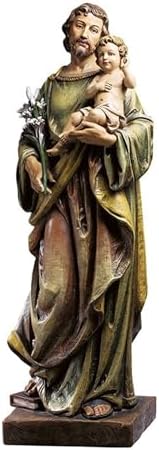 St Joseph with Child Statue 48 Tall Hand-Painted Resin