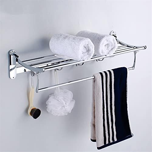 Bathroom Towel Rack 19 Inches Foldable Wall Mounted Double Holder