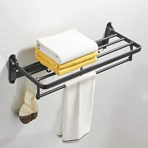 60CM Black Wall-Mounted Towel Rack