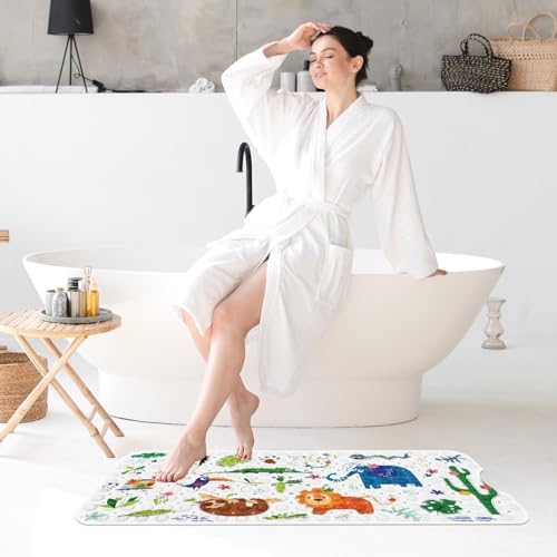 Culudea Cute Animal Bathtub Mat for Kids and Baby