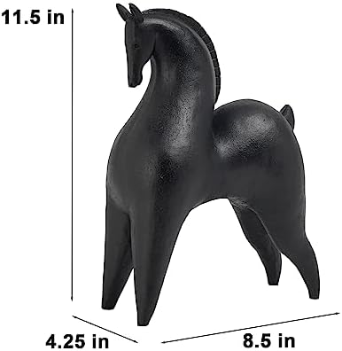 Cynkeyee Black Horse Statue Modern Home Decor