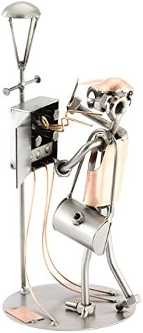 Electrician Sculpture Nuts and Bolts Metal Figurine Handmade in Germany