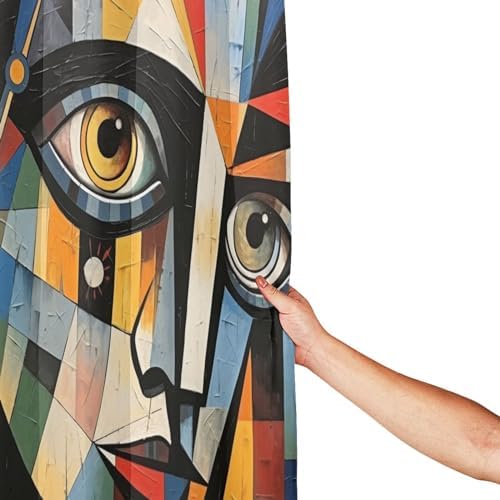 Boy Face Shower Curtain Set with 12 Hooks 72x72in