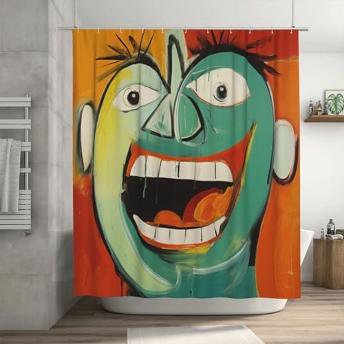 Laughing Boy Shower Curtain Set with 12 Hooks