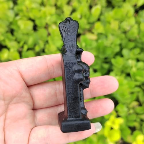 Natural Obsidian Raven Statue Healing Reiki Crystal Decor