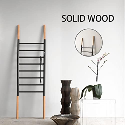 PBhusri 8-Bar Towel Warmer Stand Matte Black Wall-Mounted Electric Drying Rack