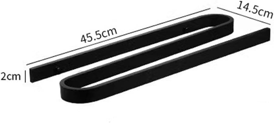 Modern Double Towel Rack No Drilling 18Inch Aluminum Black