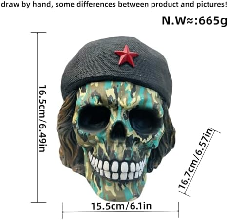 Decorative Military Skull Figurine 65 Inch Camo Flame Design
