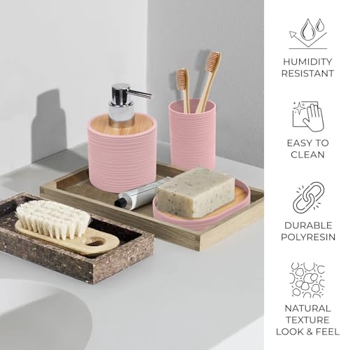 CERBIOR 6-Piece Bamboo Bathroom Accessories Set