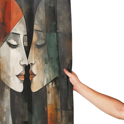 Kissing Girl Shower Curtain Set with 12 Hooks 72x72in 1