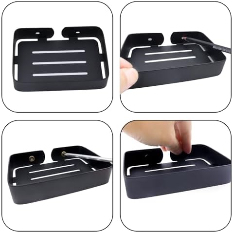 Stainless Steel Black Soap Dish Holder Wall Mount