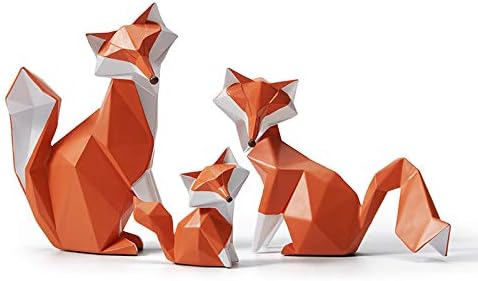 HAUCOZE Geometric Fox Figurine 80 Inch Decor Statue