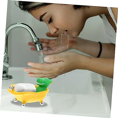 Veemoon Dinosaur Soap Dish - Cute Animal Sponge Holder for Bath and Kitchen
