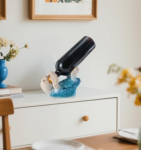 VVGIFTS Sea Turtle Wine Bottle Holder Statue