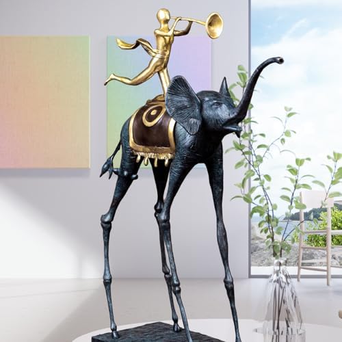 Blue Bronze Elephant Sculpture - 256 Tall Home Dcor