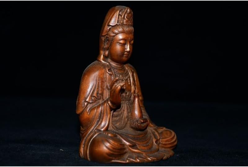 Handcrafted Boxwood Guanyin Statue for Home Decor