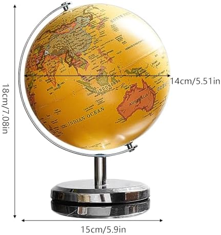 World Globe 360 Rotating Statue Decor Figurine