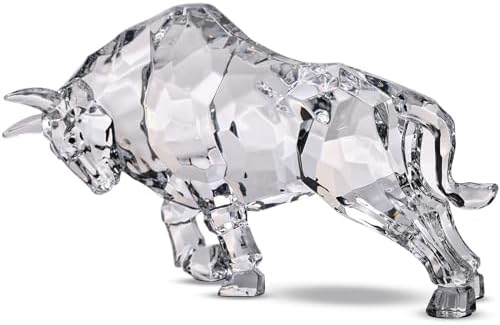 Acrylic Wall Street Bull Statue Office Desk Decor