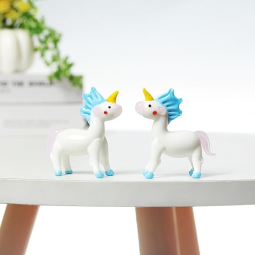 NaneTidy Unicorn Glass Figurine Mini Paperweight Office Home Decor