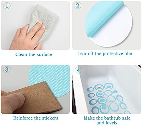 Tenare 45 Piece Non-Slip Bathtub Stickers Blue