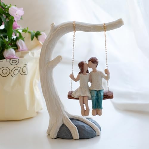 Romantic Couple Swing Kissing Sculpture