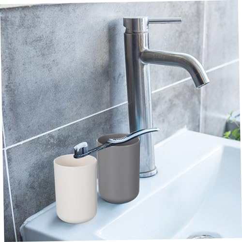 SHOWERORO 2Pcs Plastic Toothbrush Cup Set
