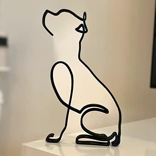 Nudsfuii Desk Statue Figurines Minimalist Dog Sculpture