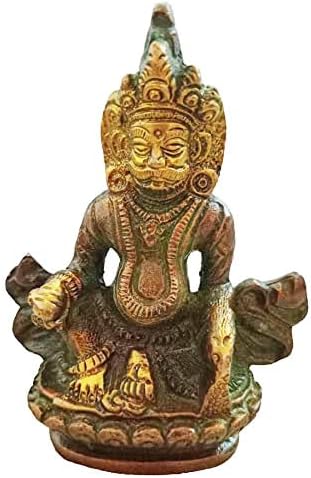 Parijat Handicraft Brass Kubera Statue Wealth God Decor