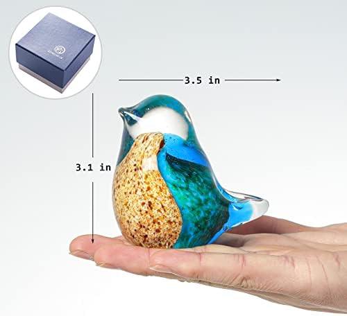 LONGWIN Handmade Glass Bird Figurine Sculpture