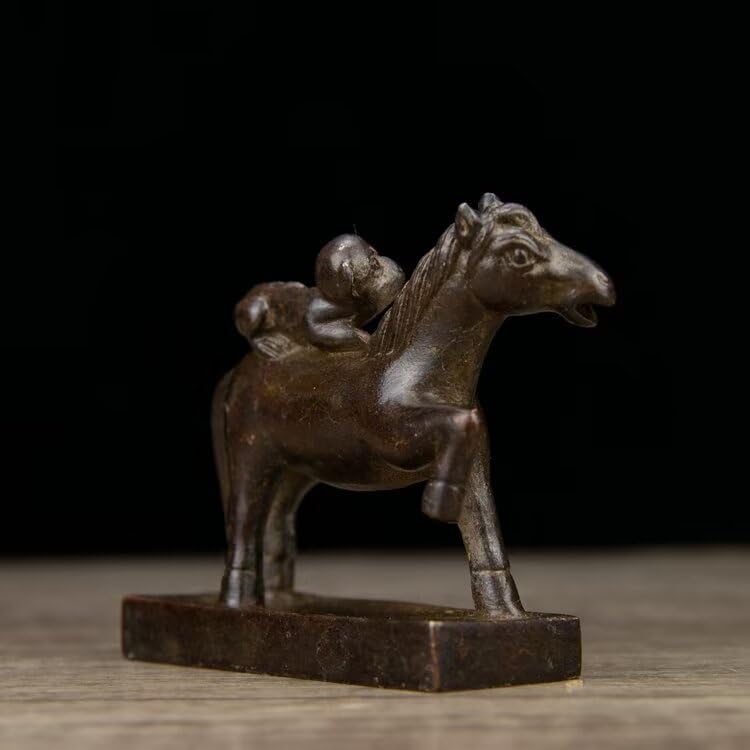Chinese Elegant Brass Horse Feng Shui Decor Statue 1