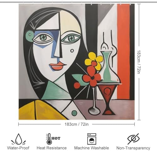 DAOWANGZUO Female Face Shower Curtain Set 72x72in