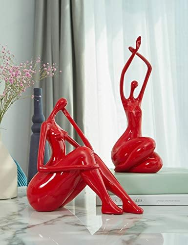 HAUCOZE 11 Inch Lady Sculpture Decor Modern Art Figurine 1