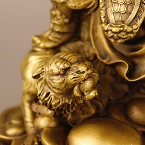 Julrybox God of Wealth Brass Statue Decor