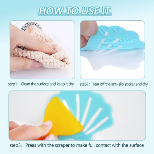 48Pcs Non-Slip Bathtub Stickers with Scraper